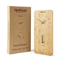 Northcore Wall Mounted Bamboo Time & Tide Clock (Portrait)